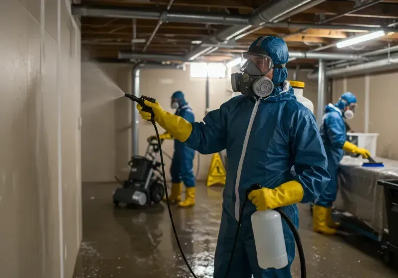 Basement Sanitization and Antimicrobial Treatment process in Hobart, IN