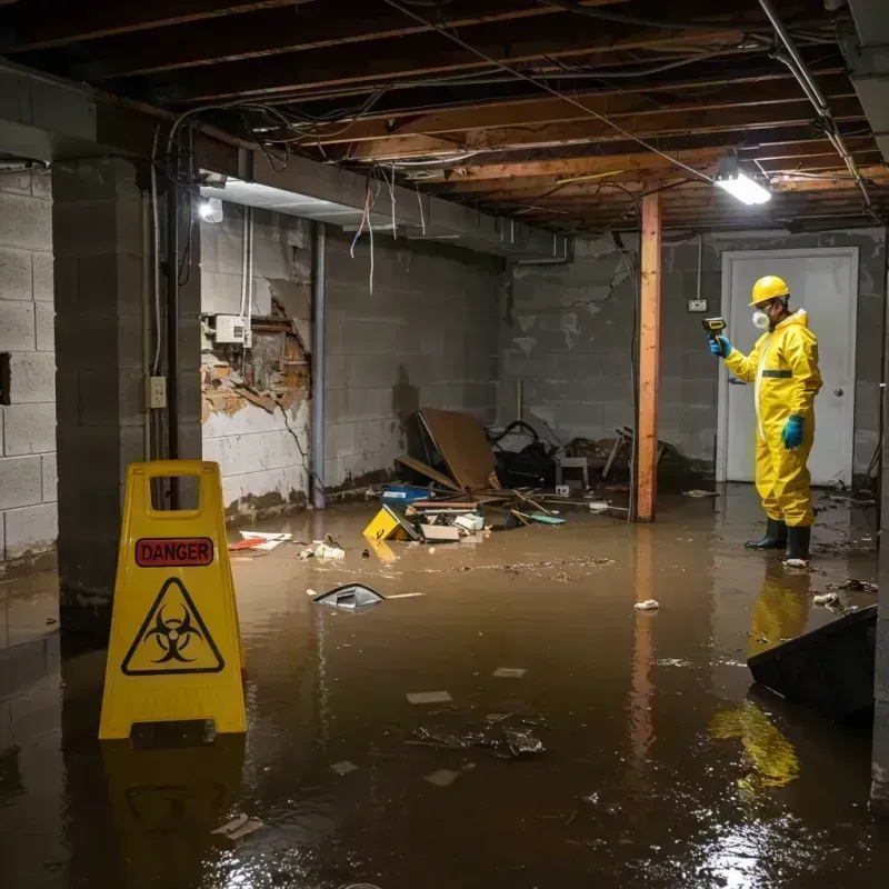 Flooded Basement Electrical Hazard in Hobart, IN Property